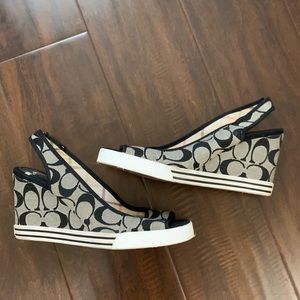 Coach Slingback Peeptoe Wedges